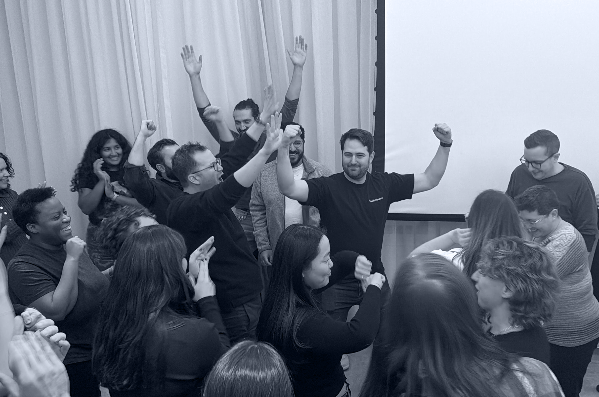 Switchboard team cheering