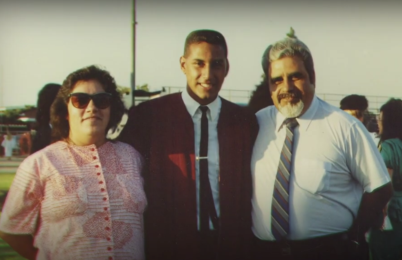 Young Gil with his parents