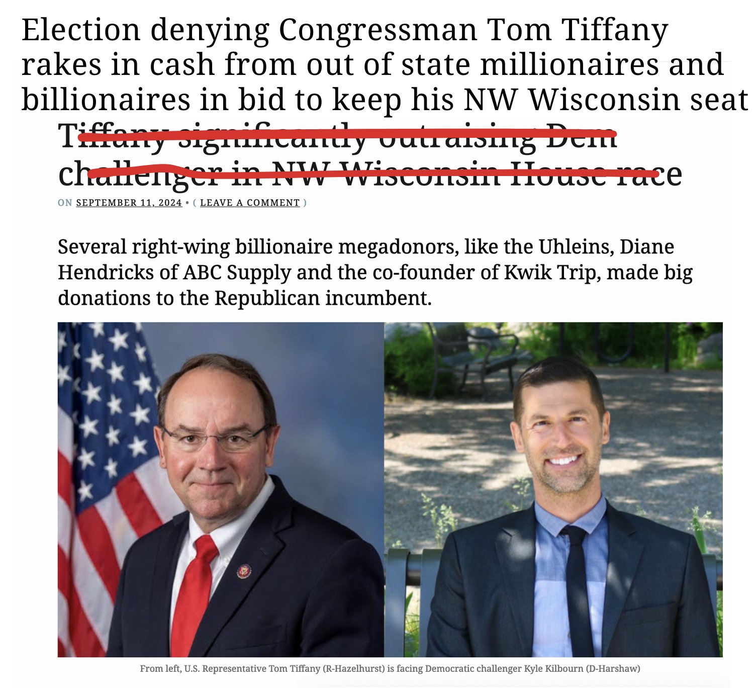 Fixed headline graphic