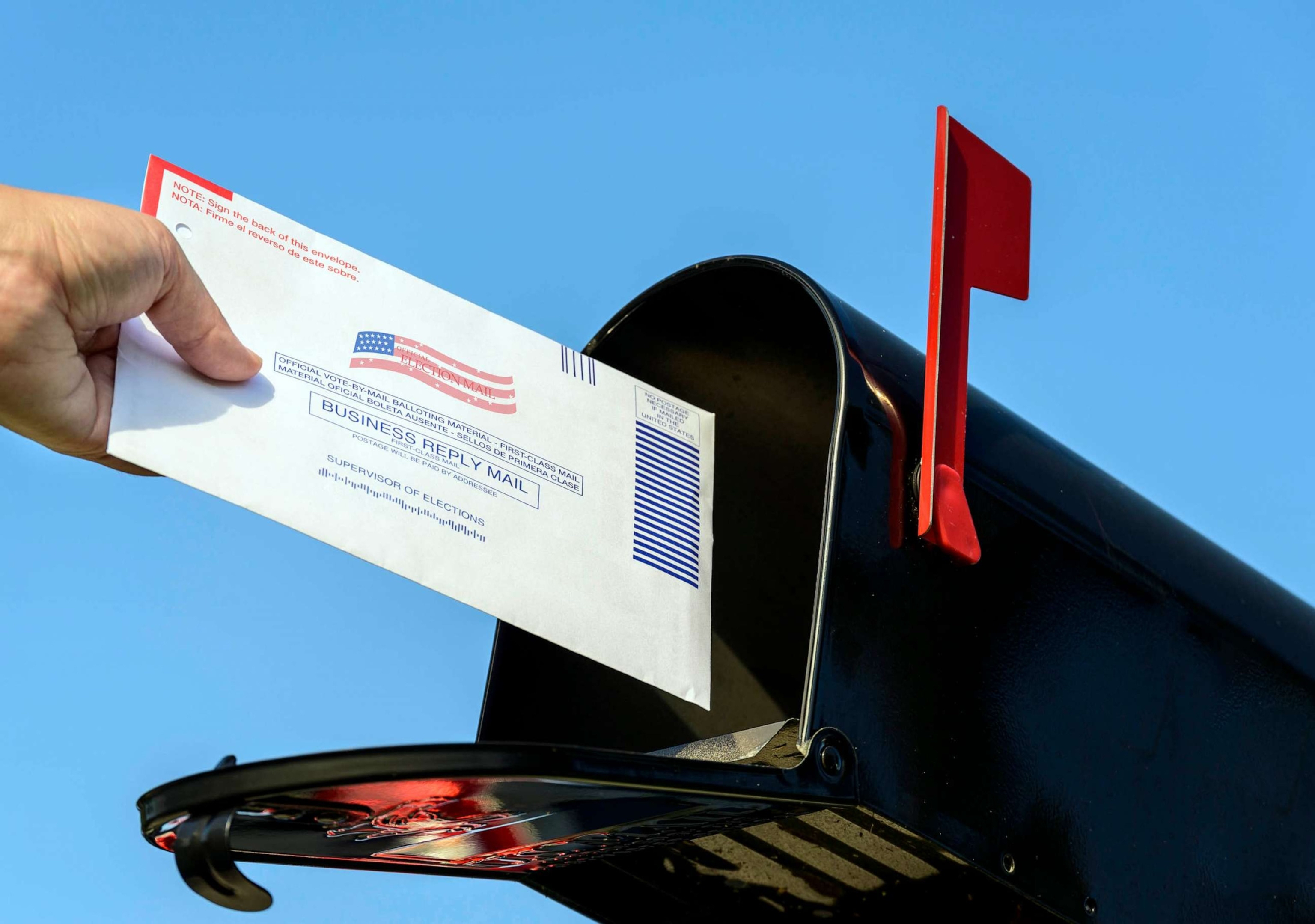 Mailbox with absentee ballot