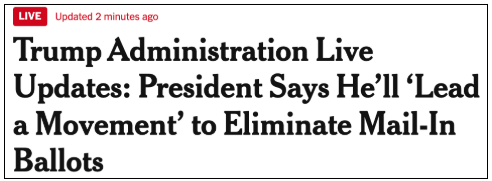 Trump administration live updates about eliminating mail-in ballots