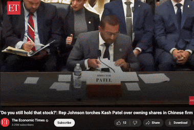 GIF of Youtube clip of Hank Johnson questioning Kash Patel