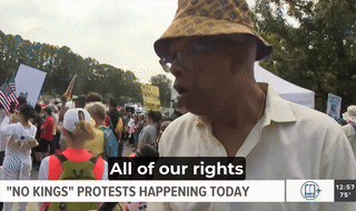 Hank at the No Kings Atlanta protest