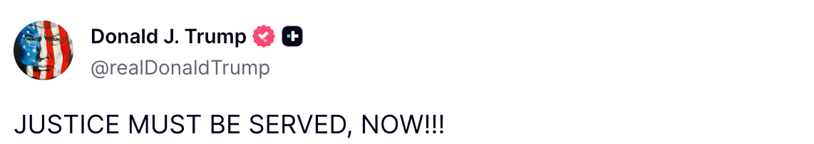 Donald Trump's Truth Social post Donald Trump's Truth Social post