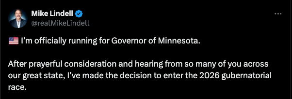 Lindell Announcement Tweet