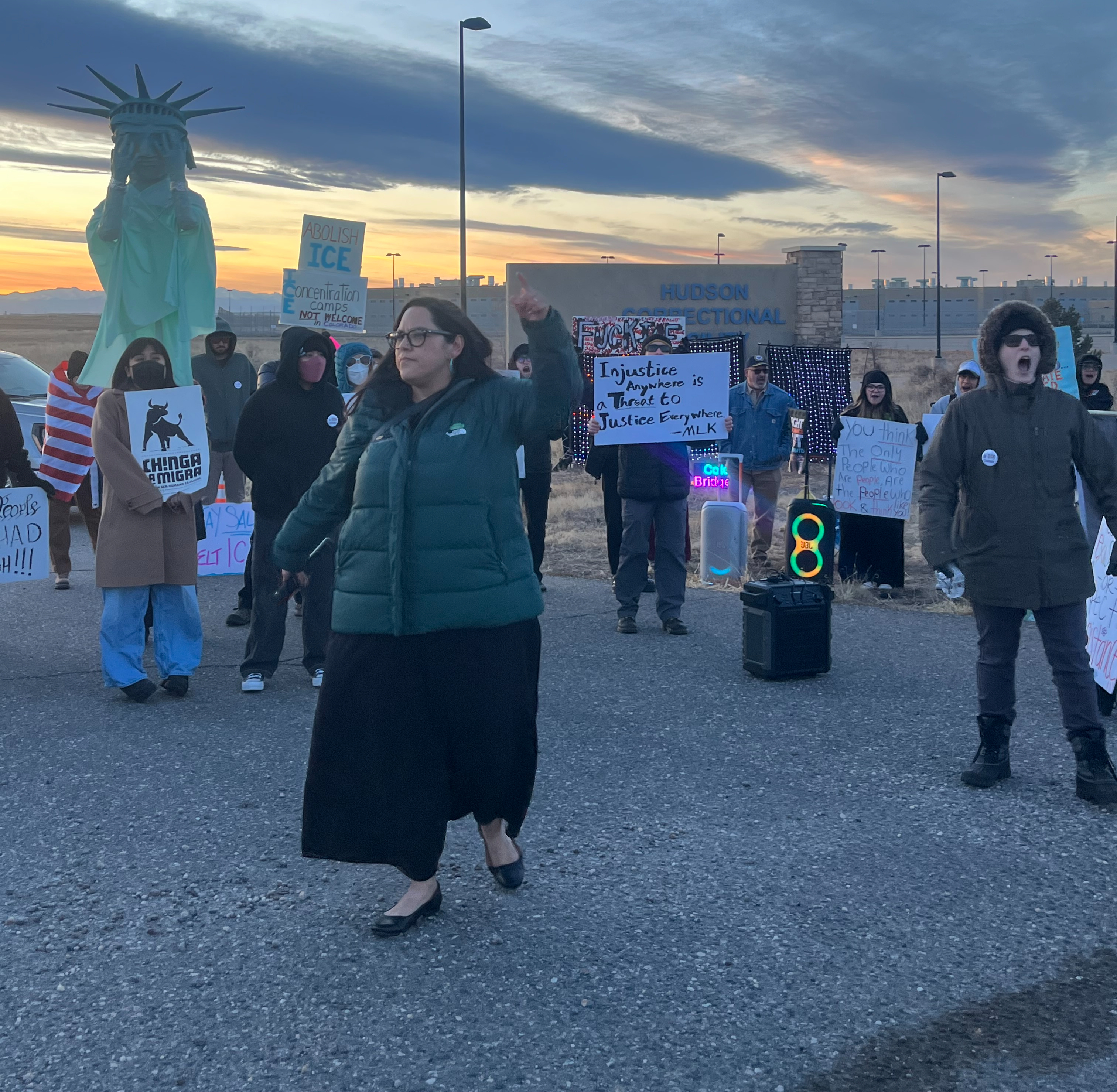 Gonzales at ICE protest
