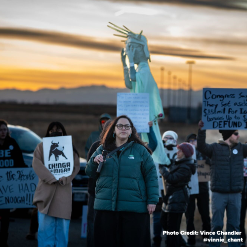 Julie at ICE Protest