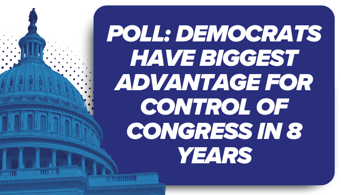 Poll: Democrats have biggest advantage for control of Congress in 8 years Poll: Democrats have biggest advantage for control of Congress in 8 years