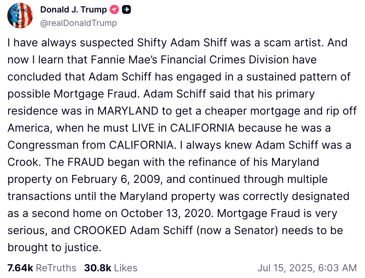 Donald Trump's post on Truth Social that called for me to be prosecuted. Donald Trump's post on Truth Social that called for me to be prosecuted.