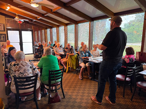 Mike speaking to voters
