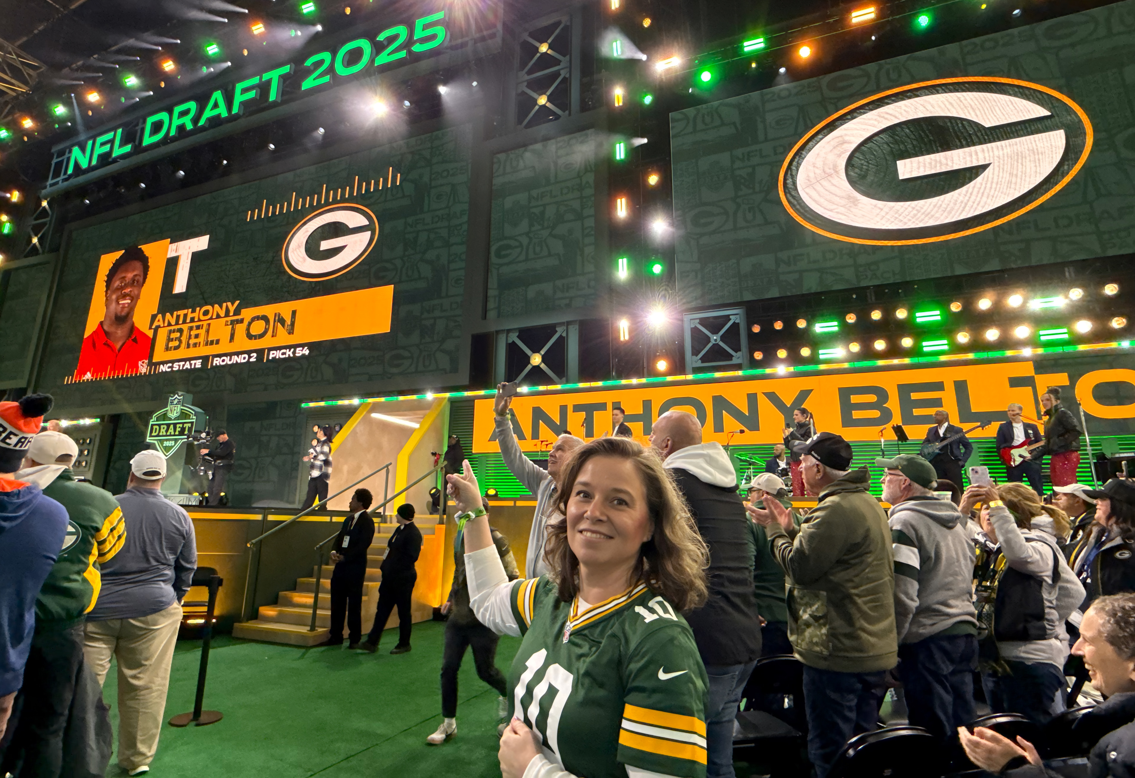 Sara Rodriguez at the NFL Draft in Green Bay