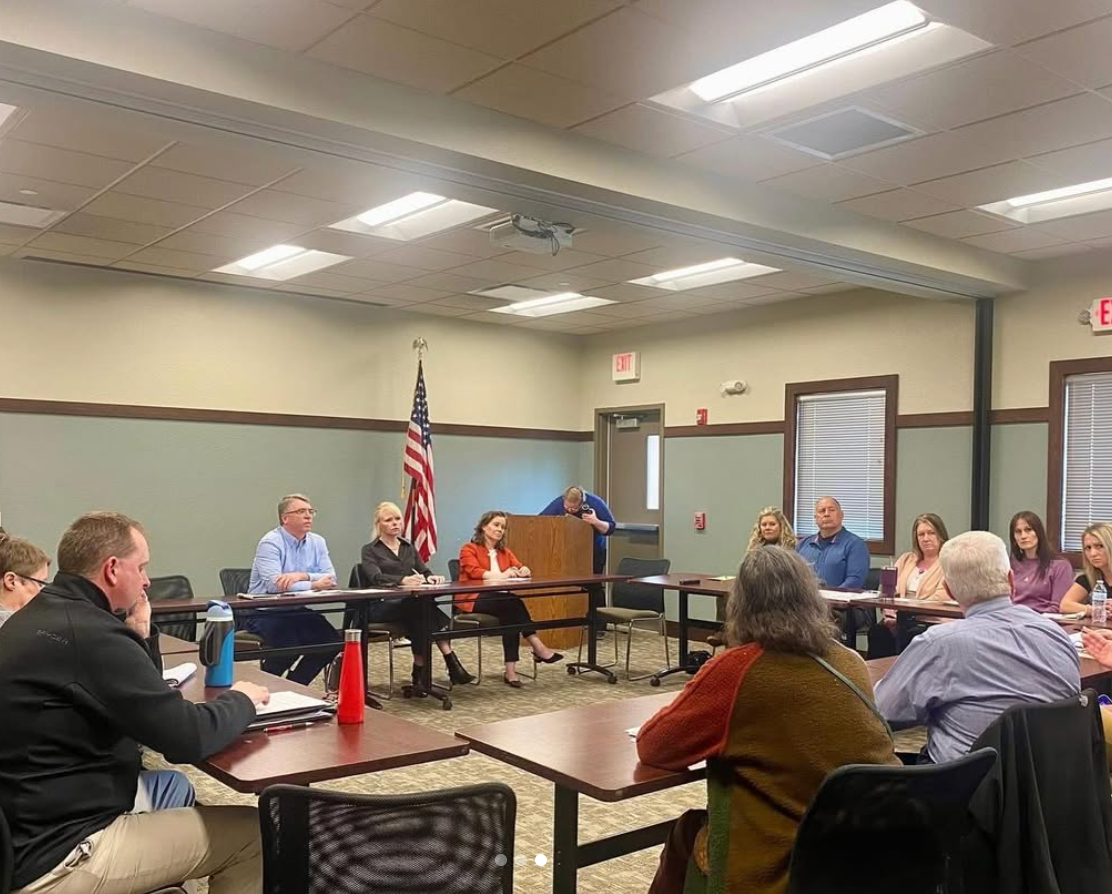 LG Sara Rodriguez and Senators Keyeski and Pfaff at a roundtable discussion