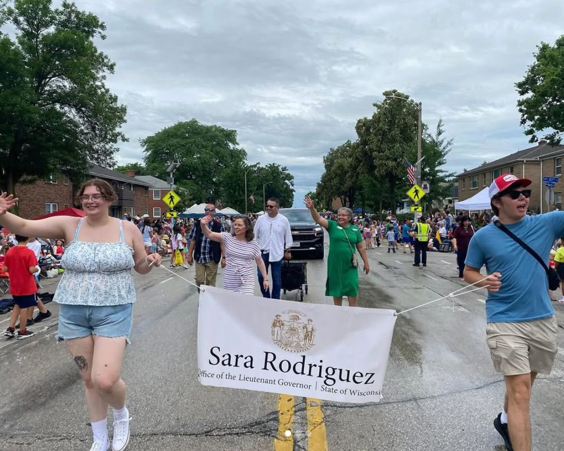 Sara Rodriguez at the Wauwatosa community for their annual 4th of July parade