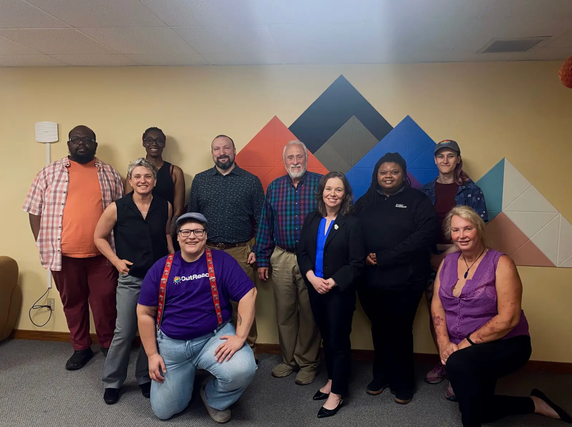Sara Rodriguez at the OutReach LGBTQ Center in Madison with their team