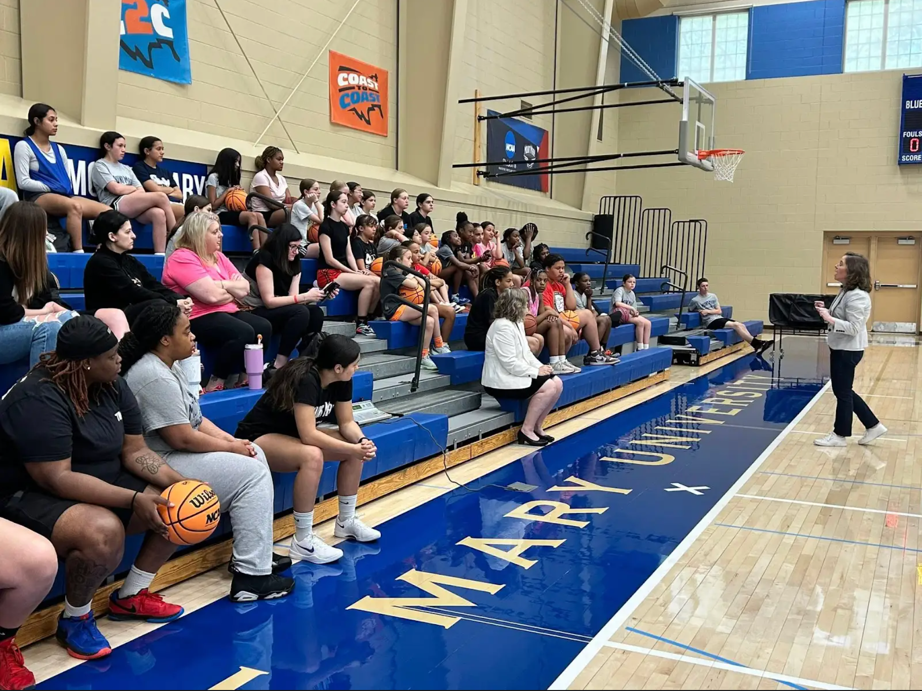 Sara Rodriguez at the first ever Basketball and Leadership Camp hosted by the Mount Mary University