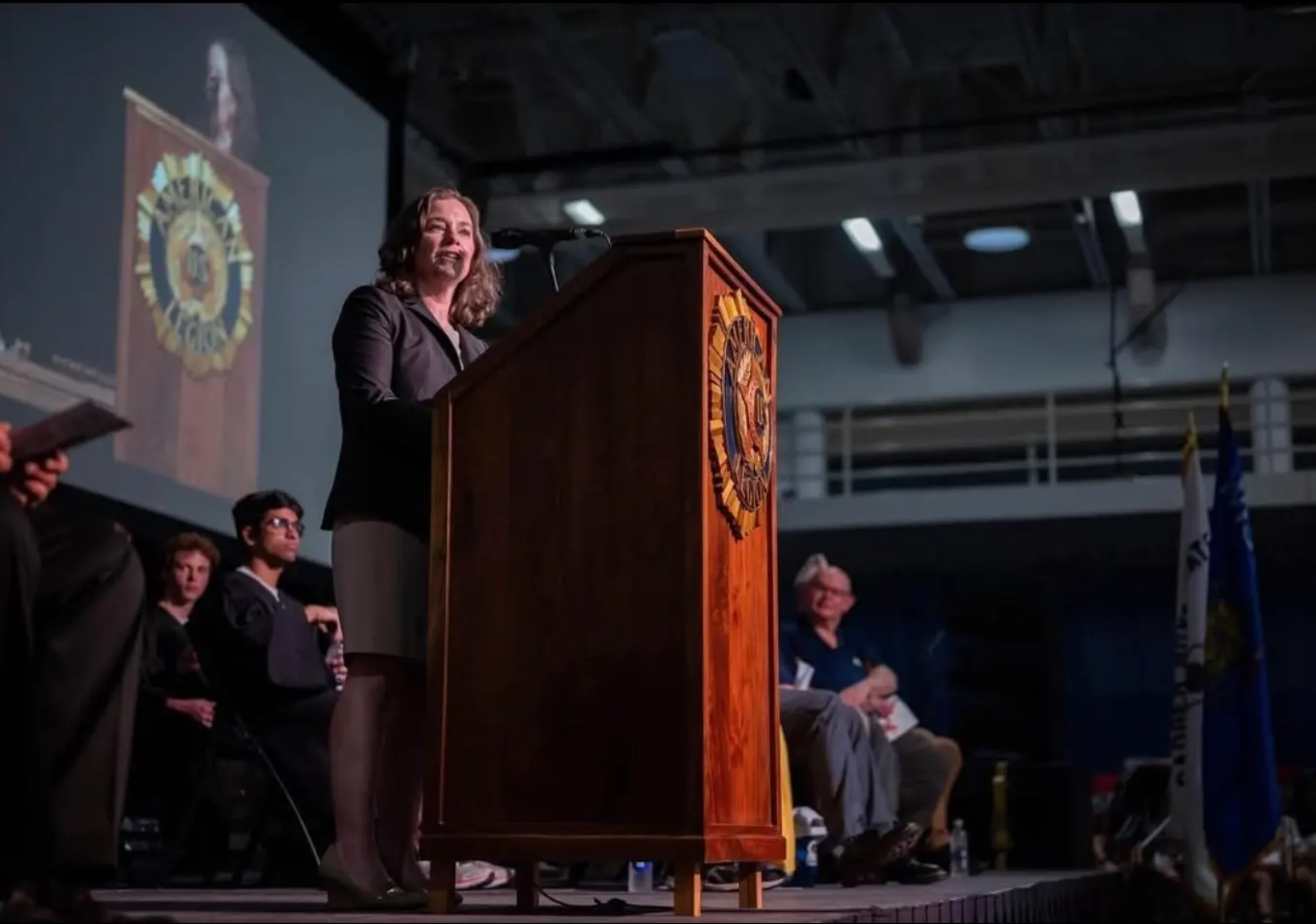 Sara Rodriguez at the ceremony for Badger Boys State
