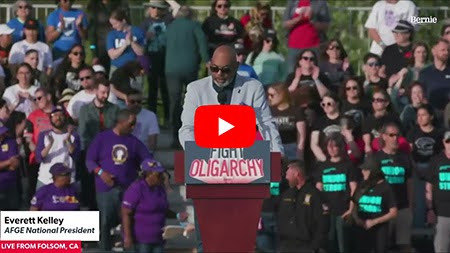 Everett Kelley with Bernie and AOC